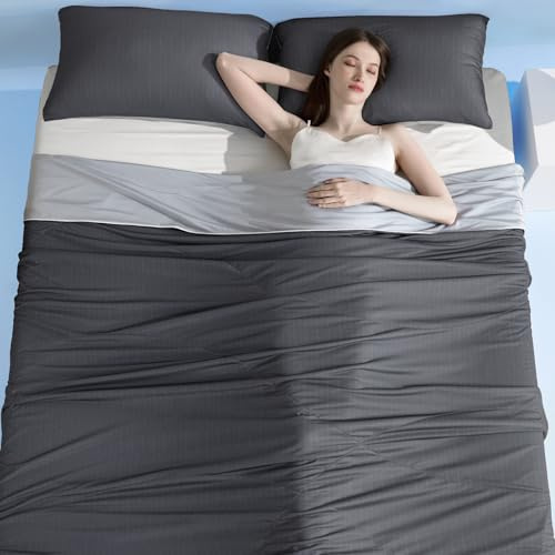 Elegear Cooling Comforter Queen Size, Arc-Chill 3.0 Instantly Cool Fabric with Q-max>0.5 & Breathable Air Mesh Filling, Ice Cooling Blanket for Hot Sleeper,Soft Lightweight Summer Comforter Quilt,Grey