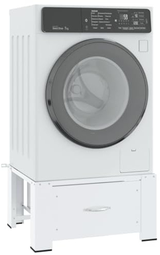 GCHDHAPB Waschmaschinensockel mit Schublade weiß