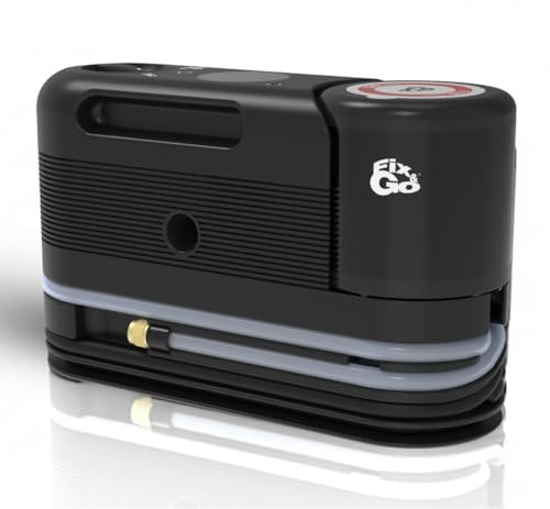 Fix&Go Sensor - Kit de reparación de neumáticos de coche con compresor de aire portátil de 12 V - Sistema de control electrónico de sellante - Compatible con TPMS - para coches, SUV y vehículos