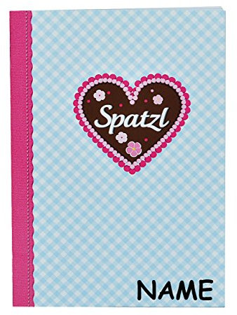 alles-meine.de GmbH Spatzl - Notizbuch/kleines Tagebuch/Muttiheft - incl. Namen - blanko weiß - klein A6 mit 48 Seiten - auch als Aufgabenheft/Vokabelheft/Oktavheft für M..