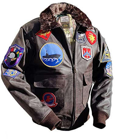 Noble House G-1 Navy Fliegerjacke, Lederjacke Braun S