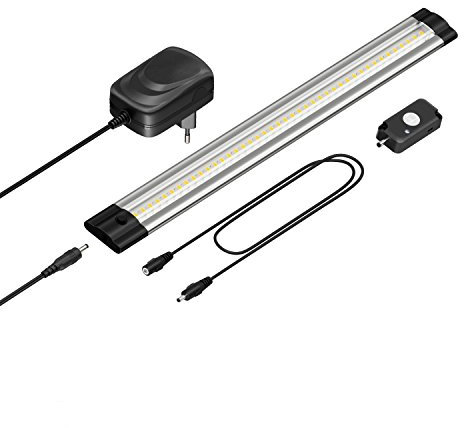 parlat LED Unterbau-Leuchte Siris mit Netzteil, Bewegungsmelder, flach, 30cm, 368lm, warm-weiß