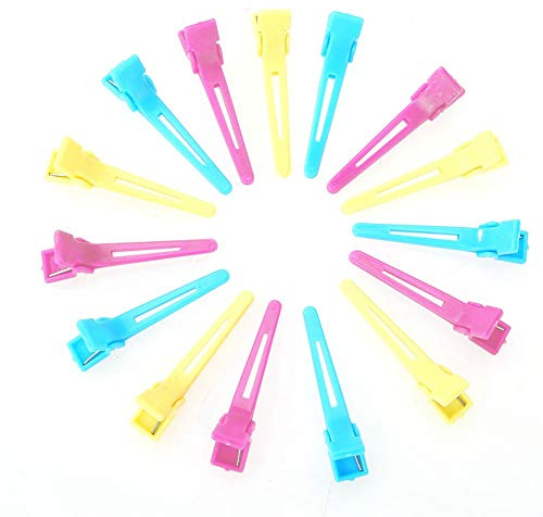 60Pcs / Pack Fermagli per Capelli Clip Salon a Becco d'Anatra Pinze Colorate in Plastica Haircut Styling Mollette per Capelli per Donne Ragazze Bambini