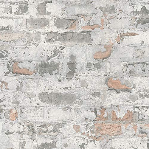 Papier peint brique & pierre BRICOFLOR Gris Anthracite Blanc 369292 SP14708