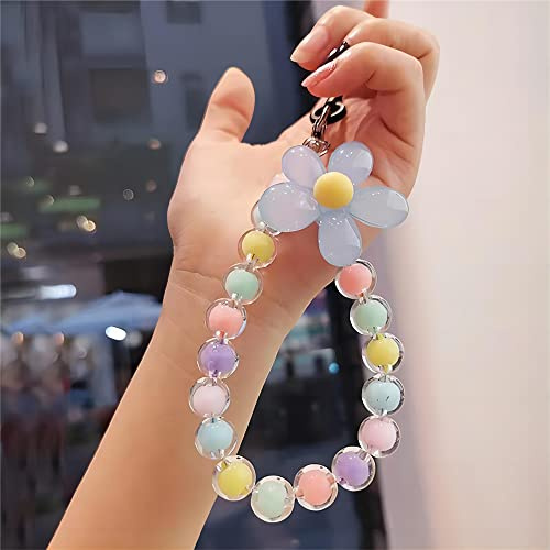 Perlen Telefon Lanyard, Anti Lost Handykette, Böhmische Handy Lanyard, Universelle Handykette, Handyschmuck, HandyanhäNger, Handy anhänger, Auto Schlüsselanhänge, Blaue Blume, 23cm