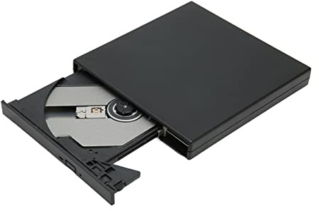 ASHATA Lecteur DVD Externe, Graveur de DVD Portable USB 2.0, Lecteur Optique Externe Compatible avec Ordinateur Portable de Bureau AIO pour Win 98SE pour ME pour Win 2000 pour Win XP