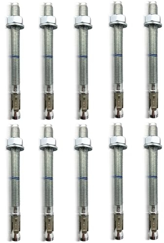 Profi Schwerlastdübel M12x100-10 Stück | verzinkt - ETA Zulassung | Option 1 für gerissenen, ungerissenen Beton | Beton-Anker für hohe Lasten | Bolzenanker Betonanker Ankerbolzen Schwerlastduebel