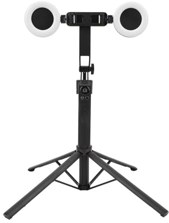 Stabilisateur de Cardan pour Smartphone, Stabilisateur de Suivi Automatique du Visage, Perche à Selfie avec Télécommande Bluetooth, 2 Lumières de Remplissage, Rotation à 360 °,