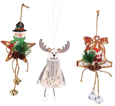 MAGICLULU 3stücke Holzornamente Für Weihnachten Leuchtende Dekorationen Für Baum Und Fenster Geeignet Für Festliche Anlässe Und Verschönerungen