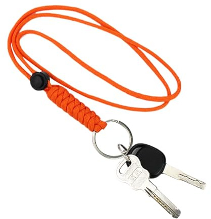 Lanières de cou pour clés, lanière de porte-clés tressée | Longes paracorde pour activités de plein air - Lanière tressée à longueur réglable pour badge d'identification pour la randonnée, l'équitatio