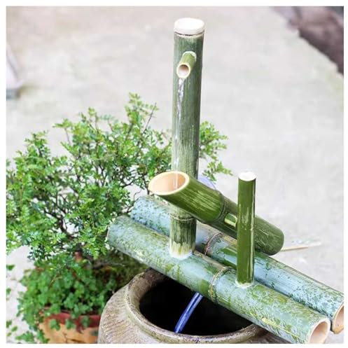XYUERU Fontana d'Acqua in bambù con Pompa, Fontana d'Acqua Esterna con Cascata da Giardino Giapponese, Decorazione for laghetto da Esterno for la Decorazione del Giardino(45cm)