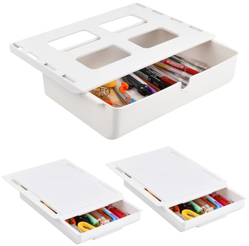 Mapille 3 cassetti sotto scrivania, cassettiera nascosta, organizer per cassetti, cassetto autoadesivo