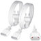 HEEKIM Extensión del Cable de Alimentación, Conector de Tipo C Euro para TV, PC, Monitor de computadora, proyector, lámpara, electrodomésticos - Blanco (3 M, Paquete de 2)