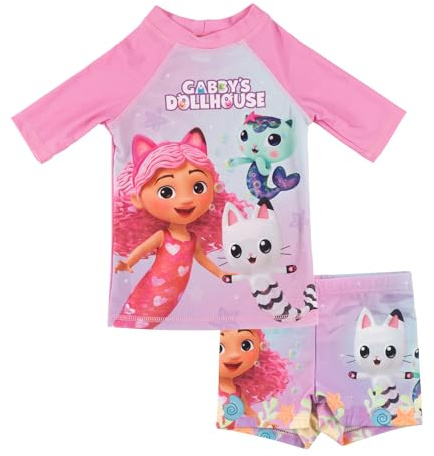 United Labels Gabby’s Dollhouse Costume 2 pezzi UV 30 per bambina, rosa/viola, 110/116, maglietta + pantaloncini