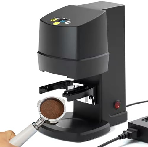 Elektrischer Kaffee-Tamper, 58mm Automatischer Espresso-Stampfer mit Automatischem Befüllen und Stampfen, 10-30 KG Druck Einstellbar, Griffständer Höhenverstellbar, Leicht zu Reinigen,ScrewThread