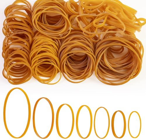 IETWATE 200 stycken gummiband bredd: elastiskt gummiband bredd 2/3/5 mm, återanvändbara gummiringar olika storlekar, 38/50/60/70/75 mm hushållsgummi diameter, för kontor och skolsäng