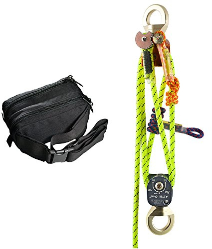 Rock Exotica Aztek Pulley Kit - Personal Mechanical Advantage Kit offering a 4:1 or 5:1 Mechanical Advantage on one end and an Edge Restraint System on The Other end – Made in The USA