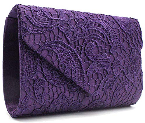Bolso de mano de encaje para mujer, bolso de mano de encaje floral para mujer, bolso de mano de satén de encaje, bolsos elegantes para fiestas y ocasiones de boda