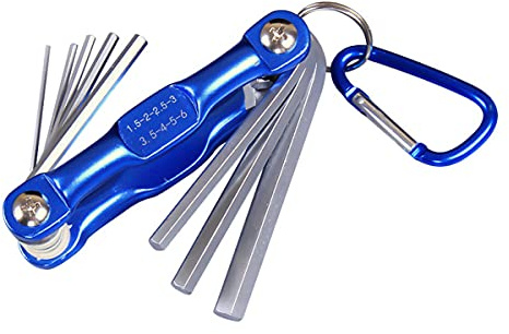 YU Juego de Llaves Allen Plegables Destornillador Hexagonal Torx métrico y en Pulgadas Juego Hexagonal Interno Torx métrico Juego de 8 Piezas