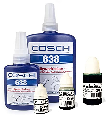 Cosch Edelstahl Kleber, Spezialkleber VA Edelstahlzubehör Geländer Handlauf Fügeverbindung 638 hochfest mittelviskos (1000 ml)
