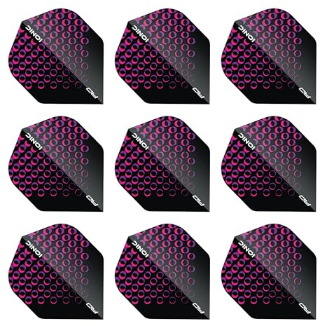 RED DRAGON Hardcore Ionic Circles Dart Flights - 3 Sets Per Pack (9 Dart Flights in Total)