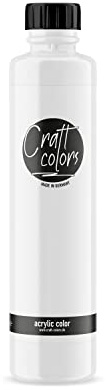 Craft Colors® hochwertige Acryl-Farbe weiß 750ml | Made in Germany | schnell trocknend | hohe Pigmentierung | für Leinwand, Papier, Holz, Stein...