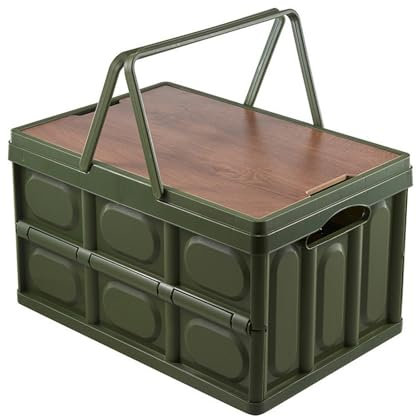 auleef Collapsible SUV Trunk Organizer Storage Containers with Lids Durable Plastic Box Secure Snap-on Lid Car Boot Organizer Waterproof Bag Onside Hard Camping Basket for Groceries