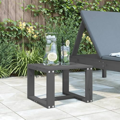 AUUIJKJF Home Items, Garten-Beistelltisch, Grau, 40 x 38 x 28,5 cm, Massivholz, Kiefernholz, Anzugmöbel