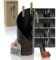 Heimfleiss® Kaminbesteck Schwarz Modern | Kaminzubehör mit Holzgriffen | Ofenbesteck Kaminbesteck Set | Hochwertiges Kaminset aus Schürhaken & Kehrset | Kaminofen Besteck | Kamingarnitur für Ofen