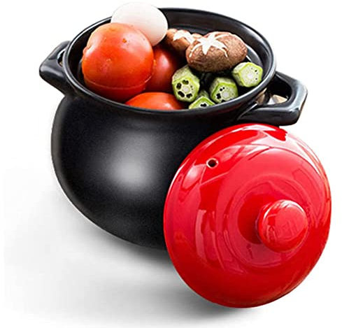 Cacerola de Cerámica con Tapa, Cazuela De Terracota Cazuela De Cerámica Cazuela De Barro Cazuela De Barro Olla De Barro Para Cocinar - Cerámica Resistente Al Calor/Cocido A Fuego Lento O Guisado Para