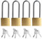 4 candados largos con llaves, candado para exteriores, resistente a la intemperie, 32 mm, candado de grillete largo con llaves, candados de alta seguridad para puerta de jardín, almacén, garaje