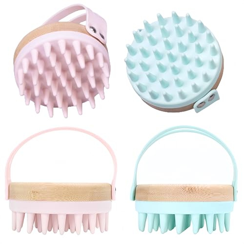 HJYDGJ Lot de 2 brosses de massage pour cuir chevelu - Brosse de massage pour cheveux secs et humides - Brosse de massage pour la tête - Brosse de massage douce - Brosse de massage pour cheveux