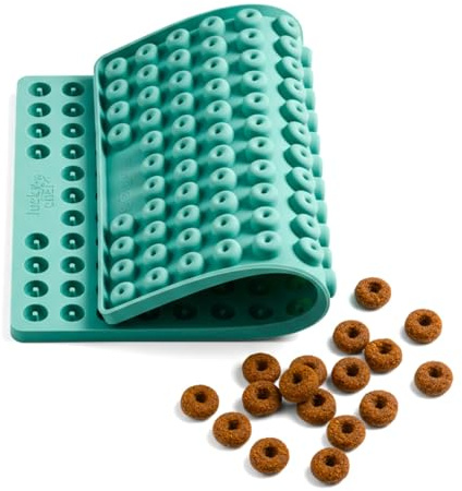 LuckyChef Backmatte Donuts für Hundekekse, Silikon, Salbei | Antihaft- und geruchsneutrale Silikonform, BPA-frei, lebensmittelecht, spülmaschinenfest, −40°C bis +240°C.