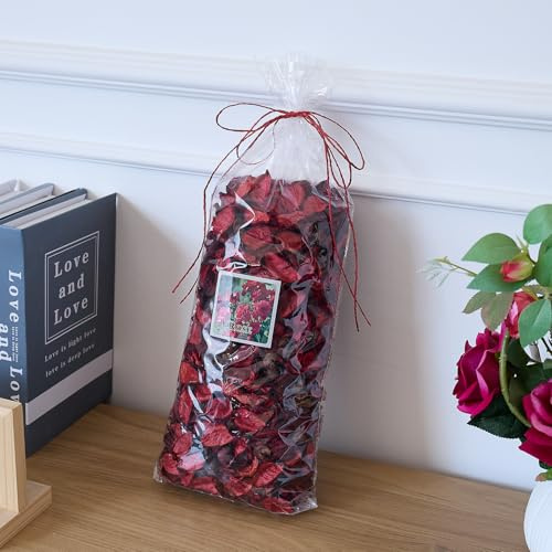 Rose Scented Natural Dried Petals Potpourri Bags & Fragrance Sachets 12.3oz – Long-Lasting Seasonal Coastal Home Fragrance, Decorative Bowl and Vase Filler for Bathroom, Living Room or Closet