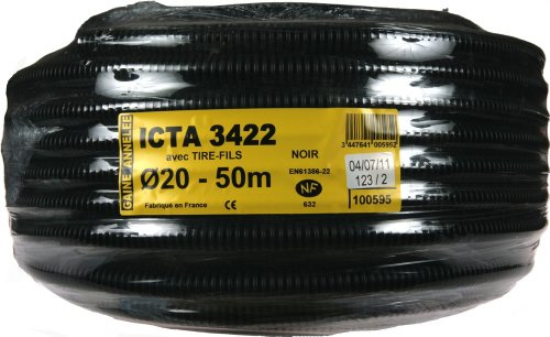 Janoplast JAN100595 Gaine ICTA avec tire fil/lubrifiée 50 m Diamètre 20 mm