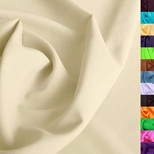 TOLKO 1m Modestoff | Dekostoff universal Stoffe zum Nähen Meterware Dekorieren | Blickdicht, knitterarm | 150cm breit Beige Bekleidungsstoffe Dekostoffe Vorhangstoffe Nähstoffe Patchwork Deko