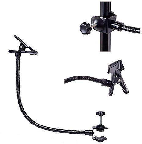 Konseen Flex Arm with C-Clamp Spring Clamp 20 inch Gooseneck Heavy Duty Background Clamps Clips for Background Equipment Support