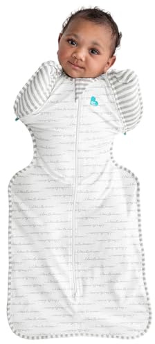 Love To Dream™ Swaddle UP™ Übergangsschlafsack, Medium (6–8,5 kg) – Weiß | Eng anliegend, abnehmbare Flügel | 1,0 Tog, Frühling & Sommer 20–24 °C | Waschbare Baumwolle