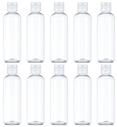 ALTcompluser 10 Stück Reiseflasche Set 100ml Plastikflaschen Leer Flug Flasche Set Transparente Kosmetikflascher Duschgel Behälter für Flugreisen, Geschäftsreise, Shampoo, Lotion