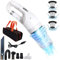 Justdfine Handstaubsauger, 15000Pa Handstaubsauger Akku Beutellos Testsieger, Akku Handstaubsauger Nass/Trocken, 120W Autostaubsauger, Handstaubsauger Kabellos für Auto/Haus,Waschbarer Filter - Weiß