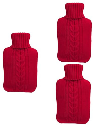 ABOOFAN Wärmeflasche Bettwärmer 3 Stück nbezüge Wärmbeutel Handnbezug Gestrickt nbezug Wärmbeutel Für Die Pflege Wasserflaschentasche Wasserkocher