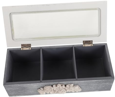 SOIMISS Boîte De Rangement Pour Thé Et Bijoux Avec Couvercle Transparent Organisateur à Compartiments Pour Stockage Pratique Et Élégant Comptoir Pour Accessoires Et Sachets De Thé