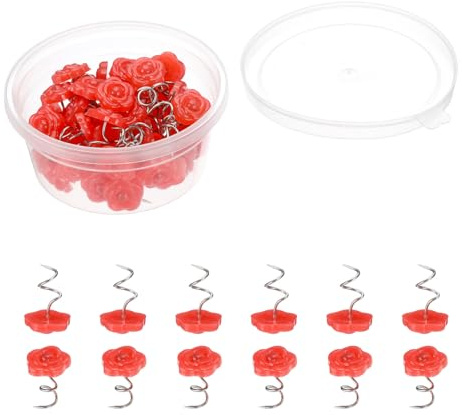PATIKIL 50Pcs Upholstery Twist Pins Headliner Bed Pins Red Rose | 0.63 x 0.55,Furniture for Bed Armrest Slipcovers Skirt Bed Skirts Fabric Sofa