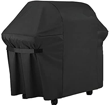 Heavy Duty Black BBQ Grill Cover 420D Oxford Fabric Waterproof Windproof Rip Proof & Anti UV Large Gas BBQ Cover with Storage Bag 152x76x122CM