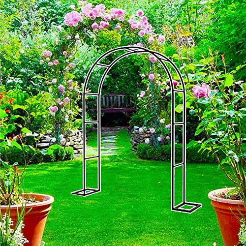 Arco de jardín con Estructura de Acero, Resistente a la Intemperie, para Plantas trepadoras, pérgola Independiente de 2, 4, 8, 2,4, 3 y 5 m de Ancho, Color Negro, 240 x 220 cm.