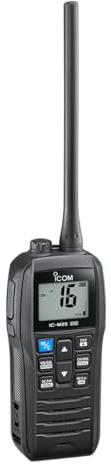Icom M25EVO Black Marine UKW-Funkgerät | schwimmend | wasserdicht | USB-Aufladung | leicht | lange Akkulaufzeit | Bootfahren Essentials
