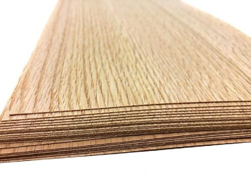 Echtholz Furnier Set – 4–5 Furnier Holzfurniere, Ideal für Modellbau, Ausbesserungsarbeiten, Intarsien, DIY, Restauration, Intarsien, Schmuck & Bastelprojekte (Eiche)