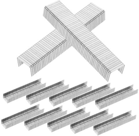 AUTSUPPL 1000 piezas Uñas Grapas Staples para Grapadora Eléctrica Clavos Resistente para Tapicería y Carpintería Tipo Plano de Metal Uso Profesional y Personal