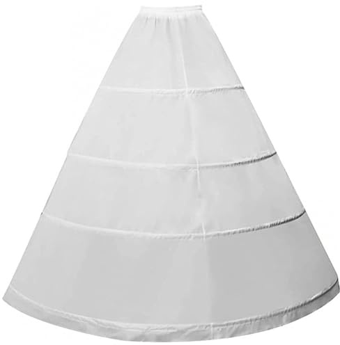 Comebachome Falda de Enagua para Mujer Debajo del Vestido, Falda de Enagua de 4 Aros, Cintura Ajustable, Blanca de Crinolina para Boda, Vestido de Baile, Ceremonia, graduación, decoración