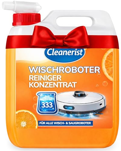 Cleanerist | Nettoyant Concentré pour Robots Laveurs 5L – Parfum Orange [333 Doses] – 15 ml pour 300 ml d'eau – Nettoyant Sols Universel Tous Modèles – Bec Verseur Inclus – Propreté sans traces